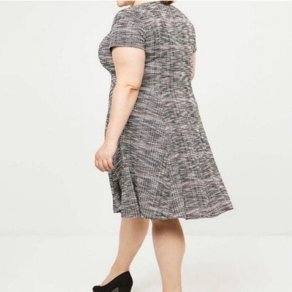 NWT Lane Bryant Plus Size Cotton Blend Fit & Flare Black & WineTweed SZ 28 - Picture 6 of 10